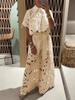 2025 Summer Elegant Lace Hollowed-Out Shirt and Long Pants Set