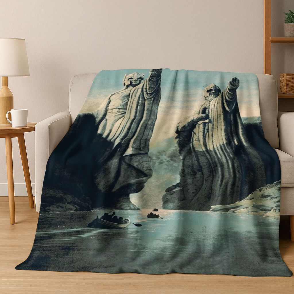 Classics L-Lord of The Rings H-Hobbit Movie Flannel Blanket,Warm and Cozy Soft Throw Blanket for Home Bedroom Bed Sofa Cover Kid
