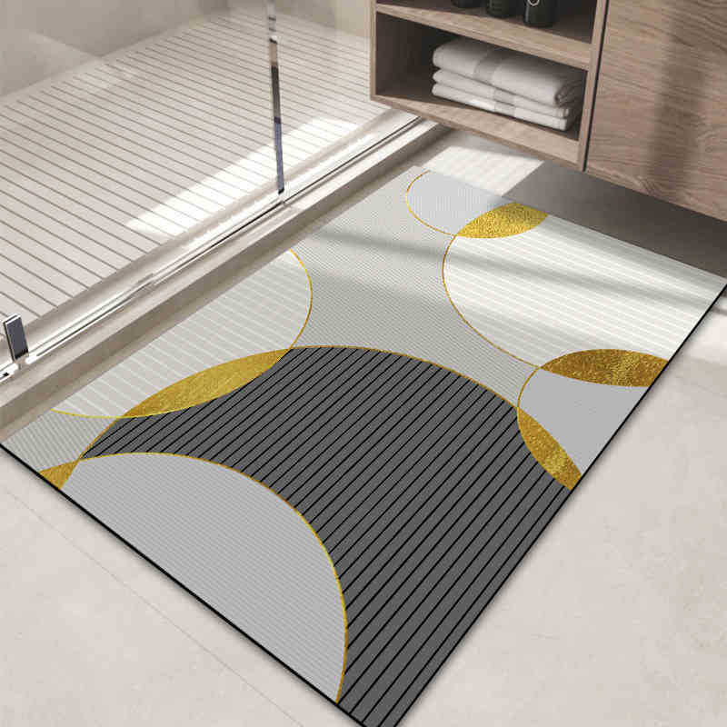 Light Luxury Style Diatom Mud Floor Mat Bathroom Bathroom Bathroom Door Dirt-Resistant Foot Mat Household Non-Slip Easy To Take Care Of