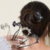 Ginkgo Leaves U-Shape Hair Stick Women Pearl Hair Forks Hairpin Rhinestone Metal Headwear Jewelry Hair Accessories Hair Comb