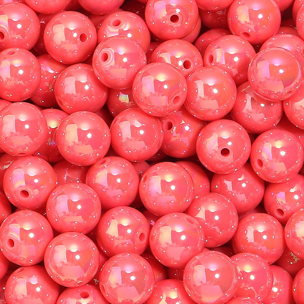 20-200pcs/lot 6-16mm Plated UV Colored Acrylic Ball Beads Loose Spacer Round Bead For DIY Phone Chain Bracelet Jewelry Accessory