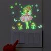 Cartoon Cute Mushroom Little Girl Stars Butterfly Glow-In-The-Dark Stickers Switch Stickers Decorative Wall Stickers