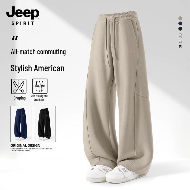 JEEP SPIRIT Men s 2026 Spring Curved Leg Casual Pants M