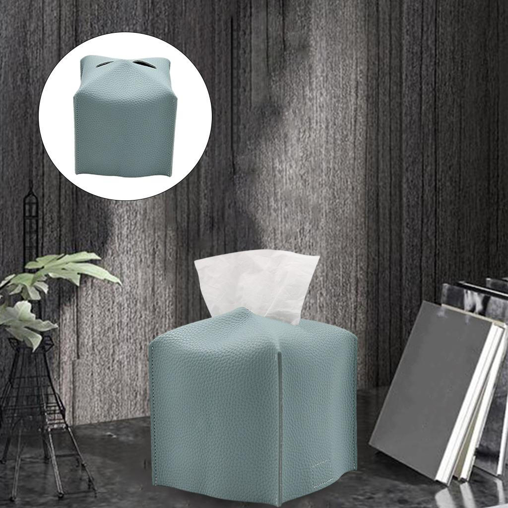 Creative Tissue Box Holder Leather for Bedroom Dressers
