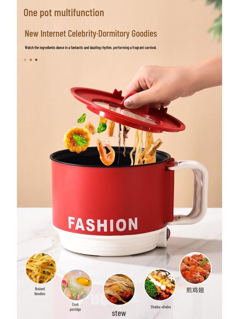 Compact Electric Cooking Pot: Multifunctional Steamer & Boiler for Dorms - Instant Noodle & Hot Pot - 110V, Foldable Design