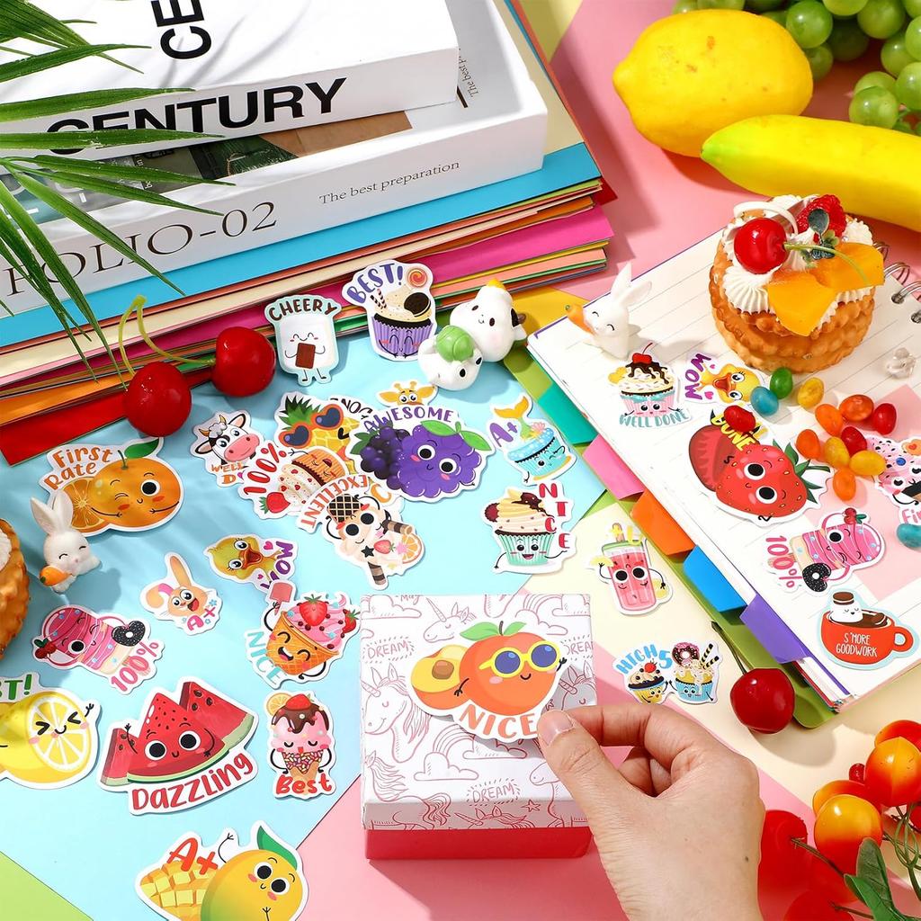Jetec 300 Pcs Scratch and Sniff Stickers for Kids, 68 Styles Scented Smelly Stickers Scented Teachers Motivational Parents Reward Incentive Bulk