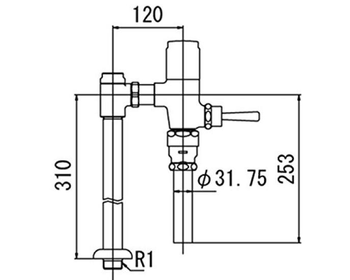 LIXIL INAX Low Pressure Flush Valve Saving (Water Type) CF-610BUT