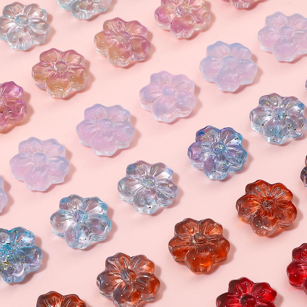 Sticlă Transparentă Gradient Mărgele Floare de Cireș Mărgele de Mână Handmade DIY Mărgele Floare Brățară Accesorii Bijuterii Materiale Mărgele Libere Culoare Minunată