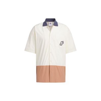 Originals X Yu Nagaba SS23 Chemise Boutonnée Épissée à Imprimé Logo Homme Hauts Blanc IS0634