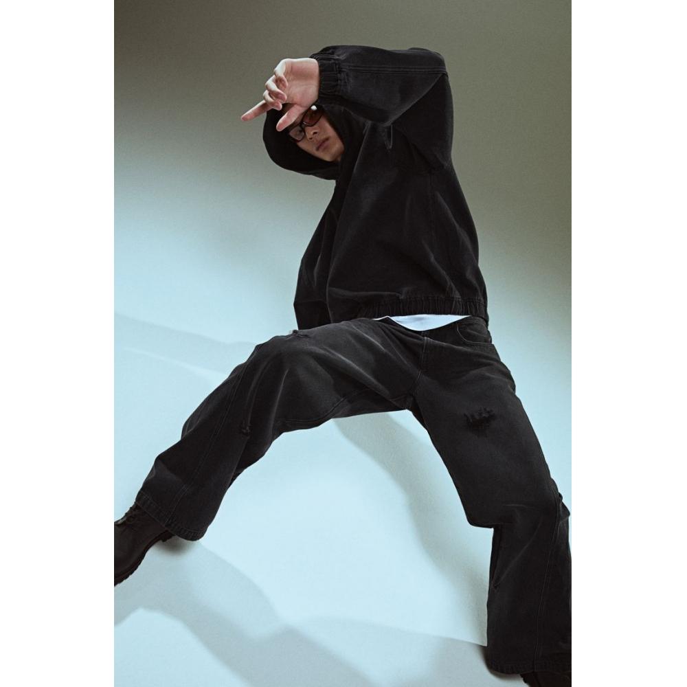 H M Wide Jeans Black