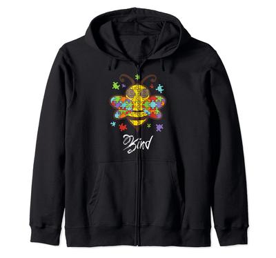 Buď laskavý Povědomí o autismu Puzzle Vtipný autistický včelař Zipová mikina