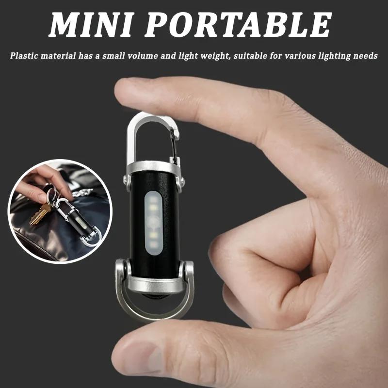 Mini USB Rechargeable LED Flashlight Keychain Portable Waterproof Camping Pocket Lamp Keyring Light Outdoor Gear