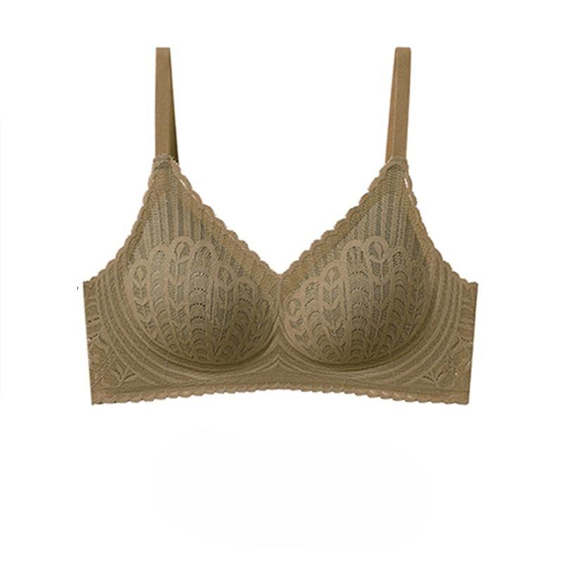 

Женщины Чувствуют Кружевное Подтягивающее Поддержку Маленькой Груди Показывают Большой Сбор Без Следов Пара Анти-Отвисающее Белье для Груди 2XL коричневый