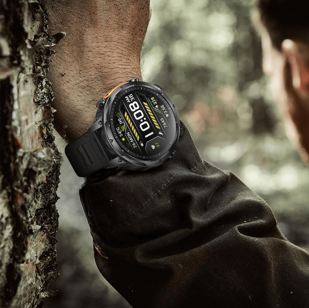 SACOSDING Smart Watch Men Outdoor Sports GPS Positioning Flashlight Altitude Air Pressure BT Calling Health Monitoring Smartwatch