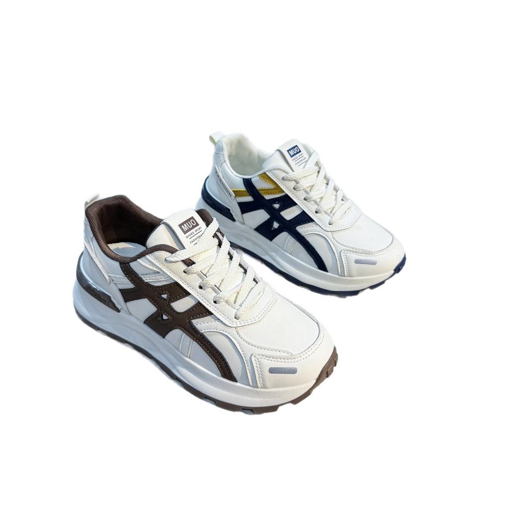 Leather platform Forrest Gump shoes women's 2025 autumn new fashionable versatile small height increase sports and leisure dad shoes