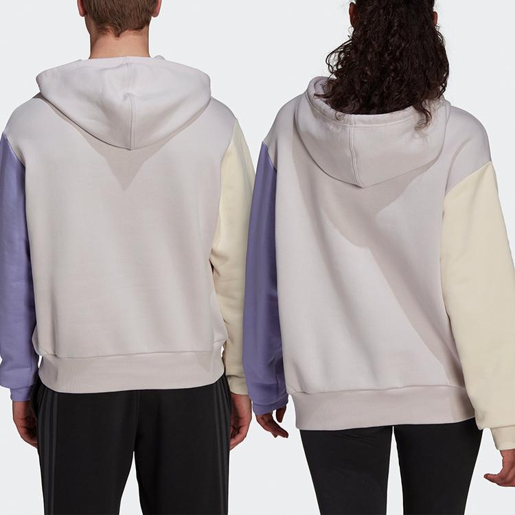 Adidas U Fl Hd Casual Sports Color Block Hoodie Long Sleeve Sweatshirt Men Tops Purple HU0414