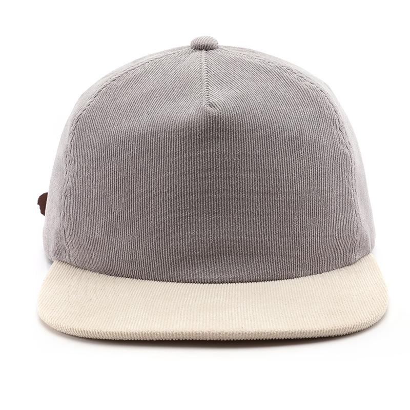 American Retro Contrasting Visor Corduroy Cap Outdoor Versatile Hat Hip Hop Baseball Cap Couple Flat Edge