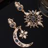 Versatile Vintage Enamel Ear Drop Asymmetric Ear Jewelry Unique Stud Earring  Curly Hair Women