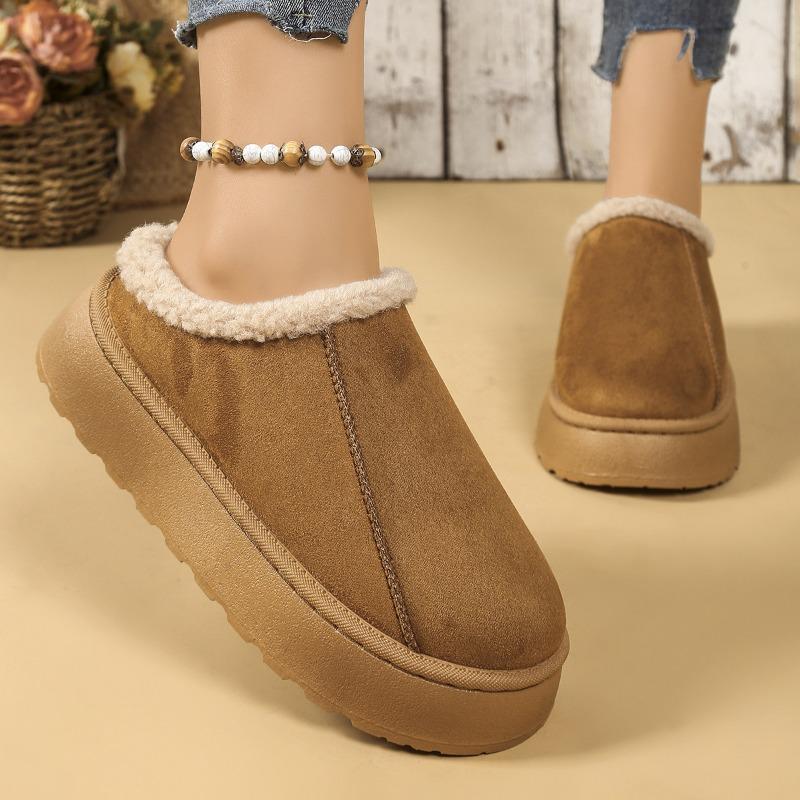 Fashion Winter 2025 Warm Fluffy Woman Slippers Soft Bottom Non Slip Thick Plush Clogs Women Casual Platform House Inddor Shoes Slides