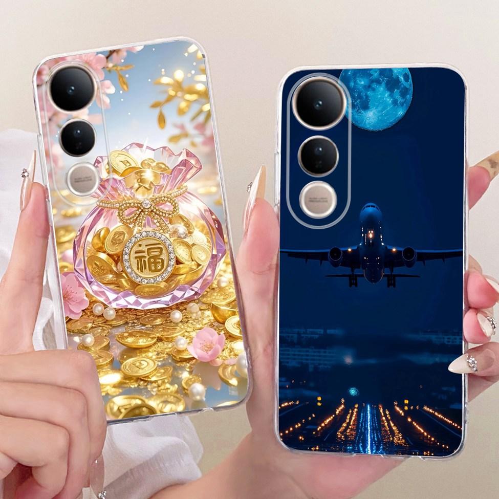 Clear Casing For Vivo V2440 Cover For Vivo V50 Lite 5G Case Cute Cat Fashion Butterfly 2D Painted Soft TPU