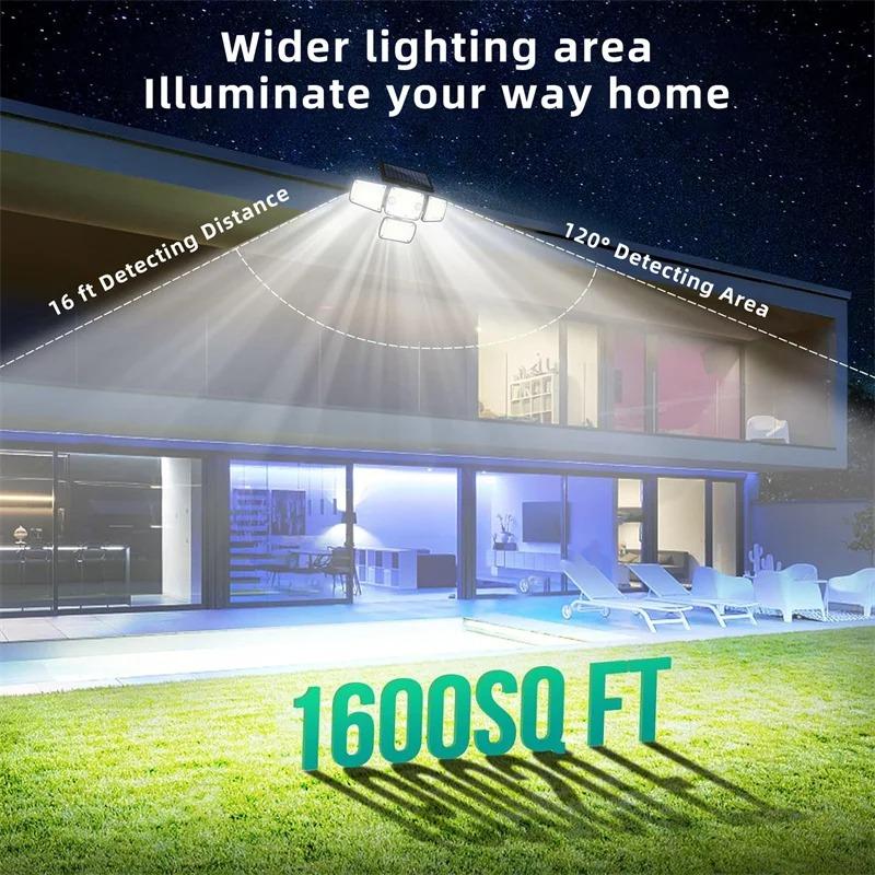 346LED Outdoor Solar Motion Sensor Light 3 Lighting Modes IP65 Waterproof Security Wall Lamp for Yard Garage Corridor