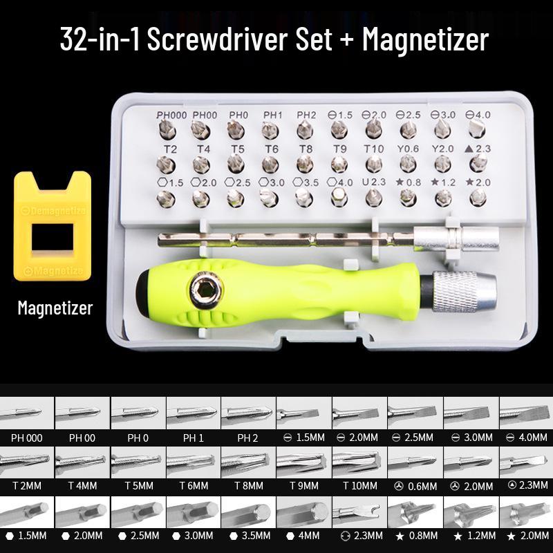 Multi-Function Small Screwdriver Set: Phillips, Torx, Triangle, Slotted, Double-Ended