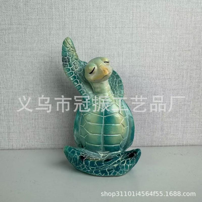 Resin Meditation Turtle Figurine Decor Home Garden Office Zen Stress Relief Ornament
