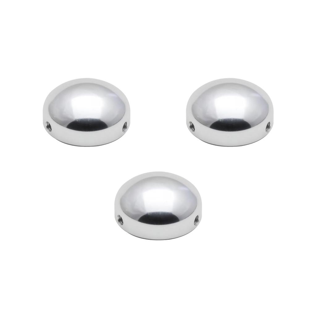 K.E.S Effector Switch Hats, Aluminum, Round Head, Set of 3, ESH-R, Silver