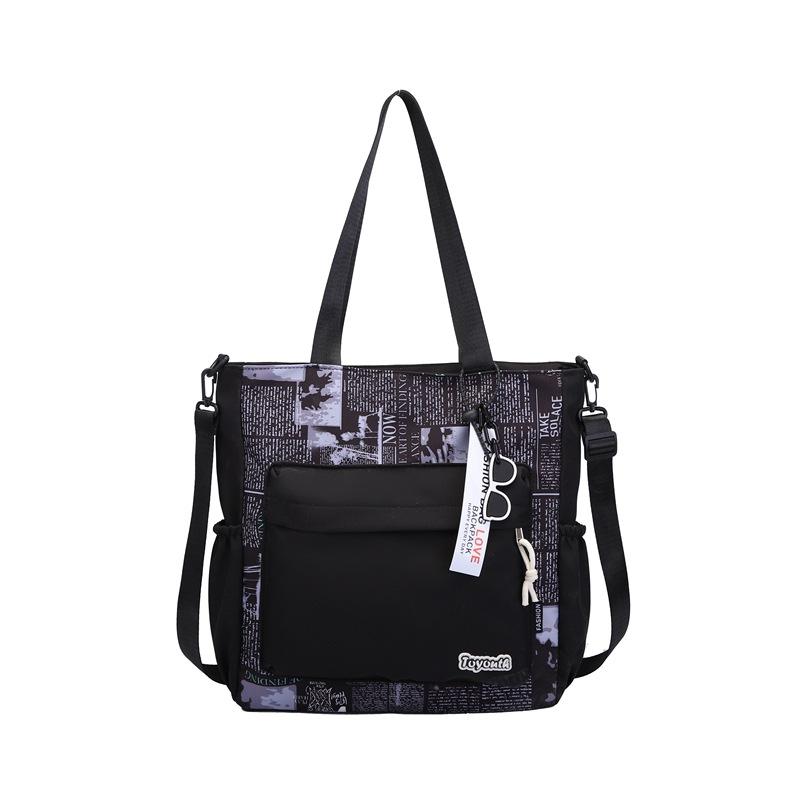 

Сумки Женские Холщовые Сумки Большой Вместимости Студенческие Сумки Через Плечо Стильные и Простые Сумки для Репетиторства чёрный