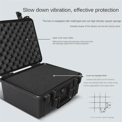 AS60-Valise Portable Plastique Épais Boîtier Rigide Équipement Quincaillerie Boîte à Outils Grande Capacité Boîte à Instruments Avec Éponge