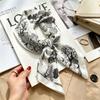 Spring and Autumn thin flight attendant occupation small scarf headscarf small square scarf female foreign style literary Korean versatile cartoon sil