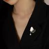 Elegant Butterfly Pendant Brooch with Pearl for Sweaters and Jackets
