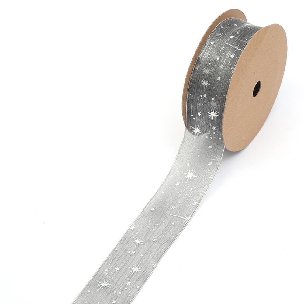 New Star Printed Starry Sky Ribbon 25mm Width DIY Gift Bouquet Wrap Ribbon Organza Festive Event Ribbon Cake Decoration