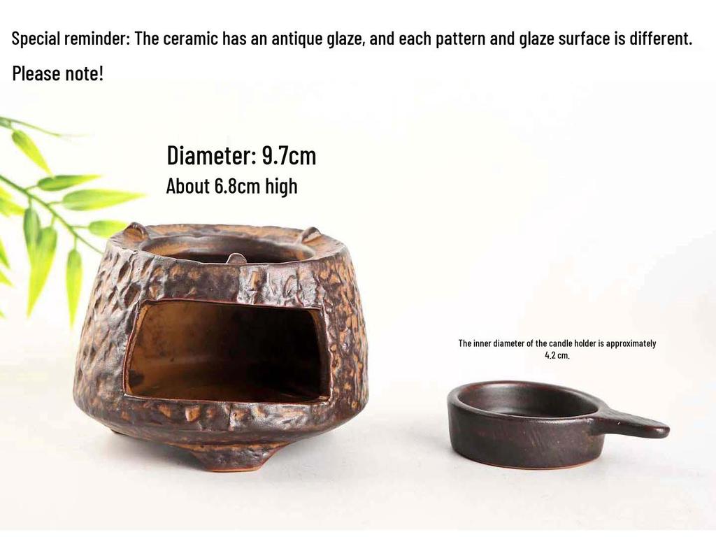Vintage Ceramic Incense and Candle Burner Set with Agarwood and Tea Roasting Features