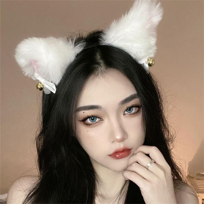 Animal Fox Cats Dog Ears Shape Headband and Choker Halloween Cosplay Costume Party Accessories for Adult and Children