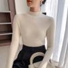 Women's Slim-Fit High-Neck Solid Color Casual Sweater