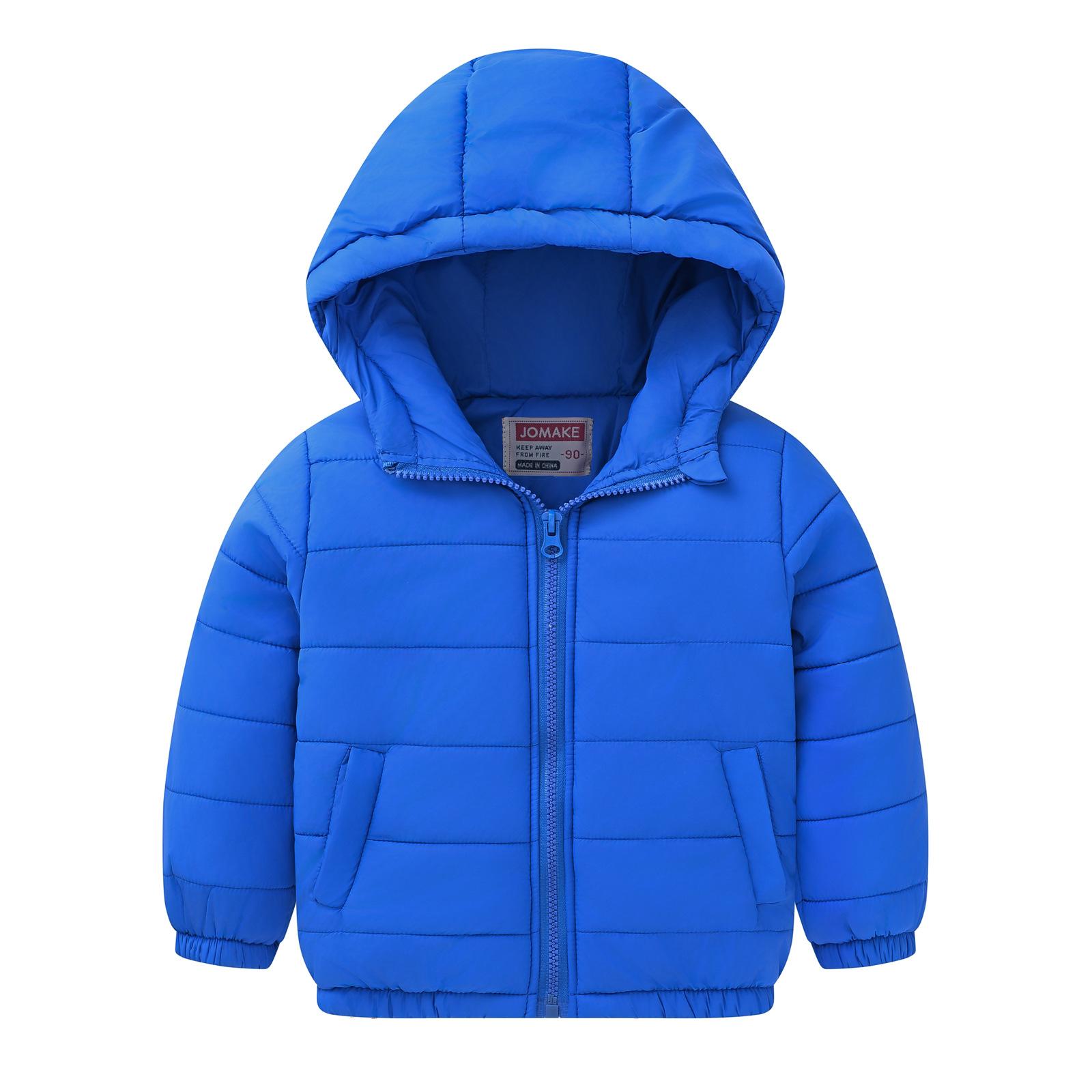 

Мальчики и девочки для маленьких детей с кепкой с карманами, ультрамягкая однотонная короткая ультратонкая хлопковая куртка в иностранном стиле 100cm