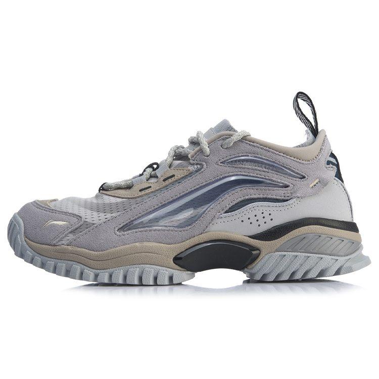 Li Ning Aurora Skywalk Textile, Split Cow Leather Slip Resistant And Breathable Low top Casual Shoes Men's AGLP089-4