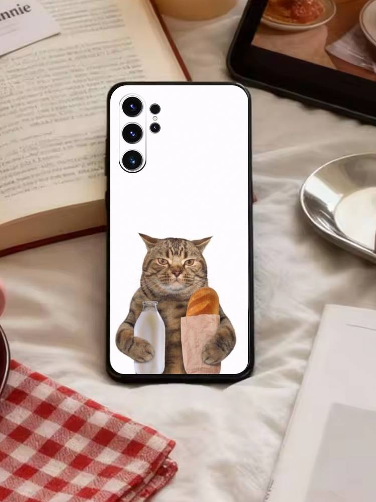 Goofy Cats Big Eyes Phone Case For Samsung S26,S25,S24,S23,S22,S21,S20,Plus,Fe,Lite,Others Black Cover