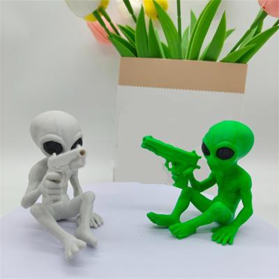 3D-gedruckte Einzigartige und Interessante Alien-Statuen, Wohngeschenke für Science-Fiction-Fans, Alien-Zuhause mit Waffen
