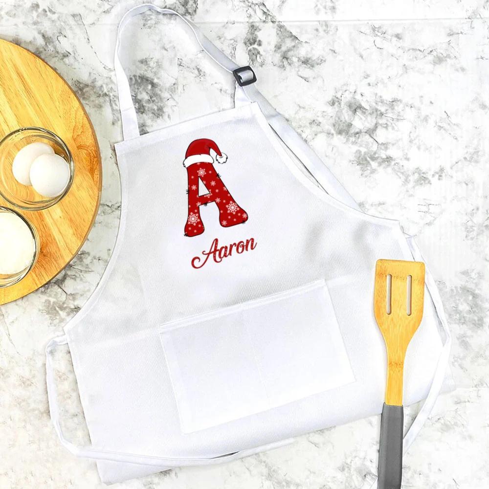 Personalized Apron for Kids Initial and Name Custom Toddler Apron for Girls and Boy Cooking Baking Kitchen Apron