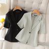 Women's Plus Size Pure Linen Short Sleeve Blazer - Summer Lightweight, 200 Jin, Small Suit Top (2026 Edition)