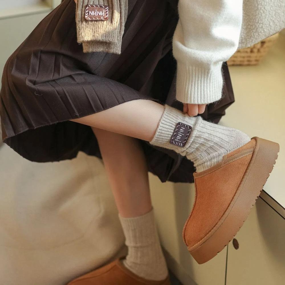 Keep Warm Snow Boot Socks Middle Tube Knitted Socks Fashion Mid-Tube Socks