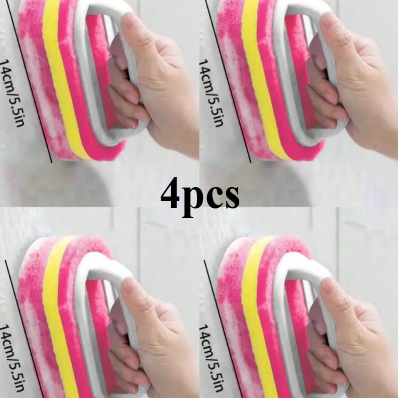 Household Cleaning Brush with Handle Dish Soap Bathroom Kitchen Tub Thicken Scrubbing Sponge Wipe Durable Tools Accessories Home