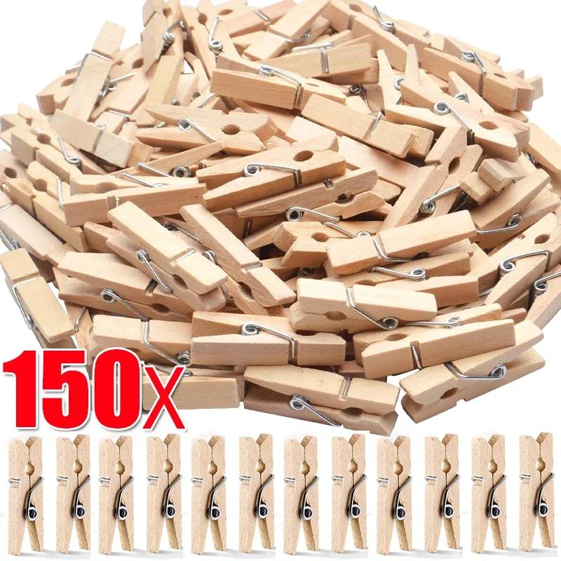 200/50 stücke Mini Foto Clip DIY Handgemachte Handwerk Clip Memo Papier Peg Wäscheklammer Holz Bild Schellen Home Büro Dekoration clips