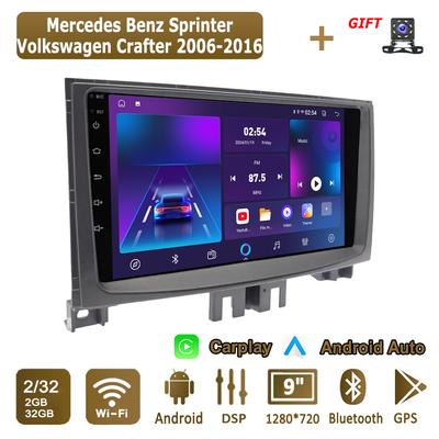 Autorádio Android Carplay pro Mercedes Benz Sprinter Volkswagen 2006-2016 Multimediální přehrávač Hlavní jednotka Stereo GPS Navigace BT WIFI 2+32GB