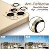 For iPhone 12 Pro Max (6.7 Inch) Camera Lens Protector, Glitter HD Tempered Glass Aluminum Alloy Lens Screen Stiker Cover Film - Gold