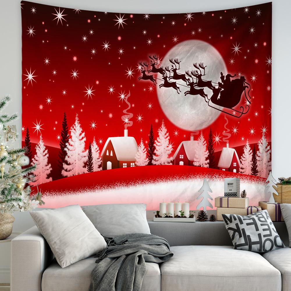 Christmas Wall Hanging Cloth Large Background Cloth Painting European and American Christmas Tree Tapestry