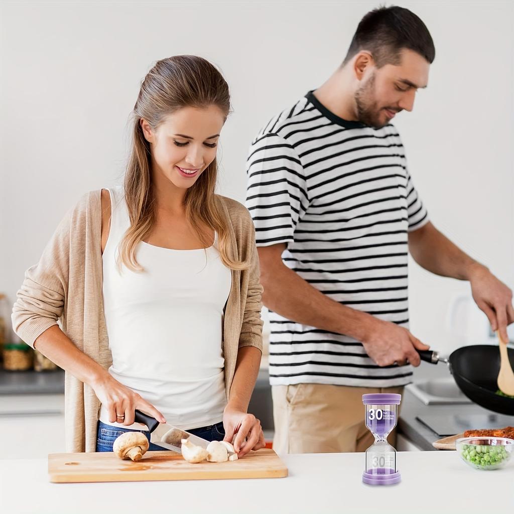 4pcs Marcaron Glass Sand Timers - 5/10/15/30 Min Colorful Hourglasses for Classroom, Home Office, Kitchen Decor & Games