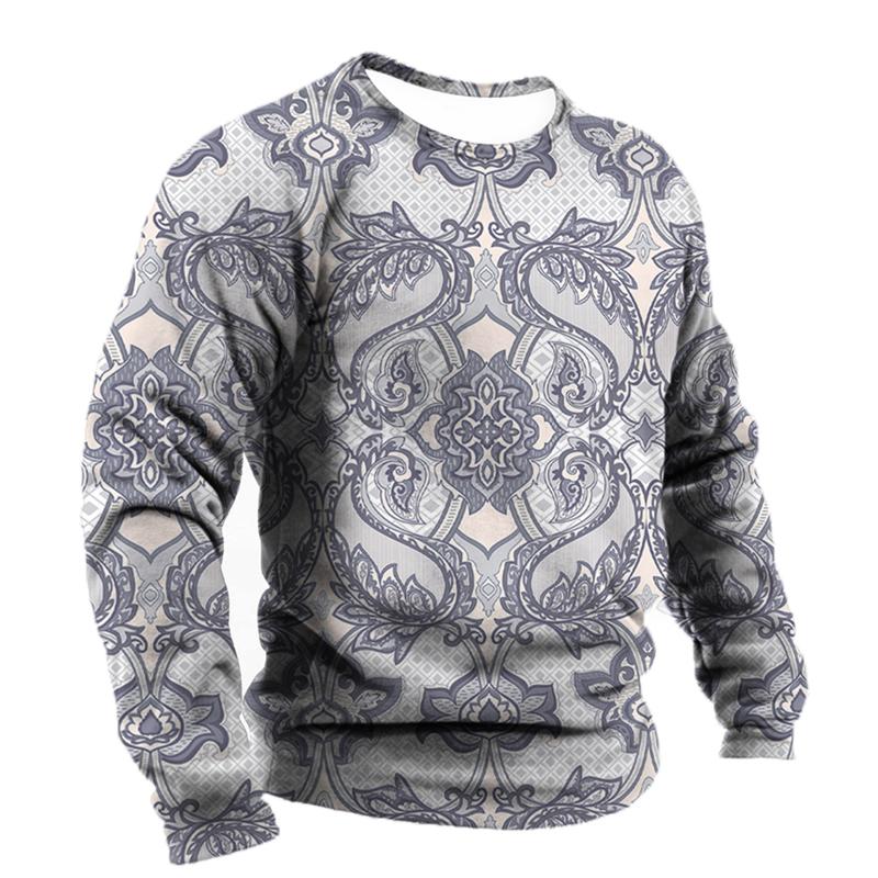 Men's T-shirt Baroque Graphics Fashion Printed T-Shirt Street O-neck Casual Clothes Oversized Top Men's Outdoor T-Shirt Pullover